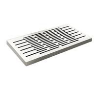 Rejilla de drenaje de acero inoxidable para patios al aire libre y jardines, sistema de drenaje de canal de ducha extraíble, 30 x 40 x 3 cm, kit de drenaje con base