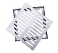 Rejilla de drenaje de acero inoxidable y marco para uso en exteriores, cubierta rectangular de canal con base, 50 x 90 x 3 cm, perfecta para entrada y patio de hormigón