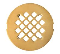 Rejilla de drenaje de ducha a presión de 4 ¼" - Oro cepillado - Cubierta de repuesto - VHI - Manitas diseñadas y probadas en Estados Unidos - Nunca se doblará ni se romperá