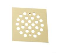 Rejilla de drenaje de ducha de baño, 10 x 10 cm, cubierta de drenaje de piso de acero inoxidable de 10 mm, agujero antibloqueo para tubo de drenaje de 4 a 14 pulgadas (cuadrado, dorado)