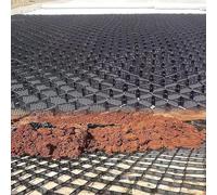 Rejilla de drenaje de jardín, estabilizador de suelo de plástico para muro de contención y entrada empinada, rejilla de grava de 8 m x 6 m, malla resistente para control de erosión del suelo