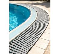 Rejilla de drenaje de piscina desmontable, rejilla de desbordamiento de plástico, cubiertas de zanjas for patio al aire libre(20x100cm)