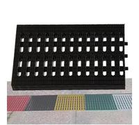 Rejilla de drenaje de plástico de 8 x 12 pulgadas para cocina y jardín, cubierta rectangular de canal de agua de lluvia, rejilla duradera para zanjas de alcantarillado (negro, 20 x 30 cm), versátil