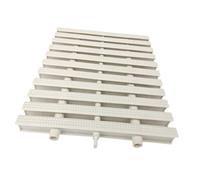 Rejilla de drenaje de PVC duradera para piscinas - 8 piezas, empalmable, para interiores/exteriores, rejilla de canaleta de 25x100 cm para una gestión eficaz del desbordamiento (8 piezas de 25x10