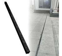 Rejilla de Drenaje de Zanja, Drenaje de Canal Negro de 1 m, Paquete de 3/6, Sistema de Drenaje para Patio Exterior, cubeta de Recogida con Tapa extraíble para Entrada de vehículos y desviado