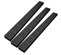 Rejilla de drenaje de zanja resistente de 4 pulgadas de ancho, cubierta de canal de metal, paquete de 3 rejillas negras para exteriores para calzadas, aceras y sistemas de drenaje poco profundo, kit