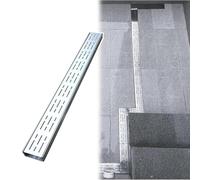 Rejilla de drenaje delgada de acero inoxidable de canal estrecho de 15 x 5 cm, drenaje lineal para entradas, patios y patios, solución de drenaje de perfil bajo para exteriores