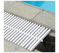 Rejilla de drenaje duradera para piscinas - Juego de 6 piezas, rejilla de plástico PP empalmable para desbordamiento de agua en interiores/exteriores, 30x100 cm, fácil de instalar y mantener (25x