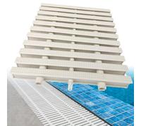 Rejilla de drenaje eficiente para piscinas, tira de cubierta de desbordamiento de plástico PP duradero, diseño empalmable para soluciones de drenaje de agua en interiores y exteriores (Blanco 15x