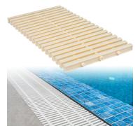 Rejilla de drenaje eficiente para piscinas, tira de cubierta de desbordamiento de plástico PP duradero, diseño empalmable para soluciones de drenaje de agua en interiores y exteriores (Hueso 15x1