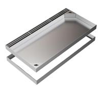 Rejilla de Drenaje Invisible con Marco, Rejilla Desague Terraza de Acero Inoxidable, Tapa Arqueta Empotrada, Drenaje Rápido para Pavimento, Carga de 600 Kg(30 * 60 * 5cm/12 * 24 * 2in)