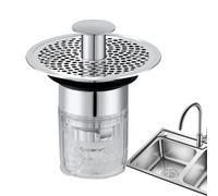 Rejilla de drenaje para fregadero | Antitapón de expulsión rápida - Tapón de lavabo tipo empujador de núcleo a | para inodoro, baño, cocina, lavadero, hogar y