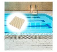 Rejilla de Drenaje Rectangular Color Beige para Piscinas, entradas de vehículos y Patios - Tapa de Drenaje con Salida de 30 cm, Filtro de Rejilla Resistente para un Flujo
