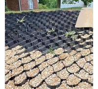 Rejilla de entrada de plástico estabilizador de jardín para pendientes empinadas y paredes de contención de 8 m x 6 m, alfombrilla de malla de estabilización de grava
