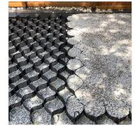 Rejilla de estabilización de grava de 5 y 10 cm de grosor, textil para soporte de pendiente de colina, base de entrada, 6.5 x 10 pies, incluye 10 estacas, solución permeable flexible