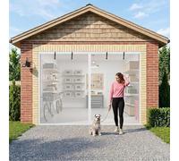 Rejilla de Garaje Mosquitera Magnética, Puerta de Pantalla de Garaje Protección Contra Insectos, Mosquitera para Puerta de Garajes de 2 Coches 396×274cm 274×244cm(White,16x9ft (488x274cm))
