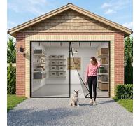 Rejilla de Garaje Mosquitera Magnética, Puerta de Pantalla de Garaje Protección Contra Insectos, Mosquitera para Puerta de Garajes de 2 Coches 396×274cm 274×244cm(Black,13x9ft (396x274cm))