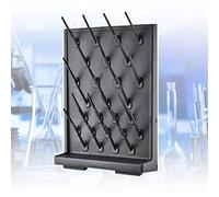 Rejilla de goteo de PP para laboratorio, rejilla de secado de vasos de ensayo, ángulo de 35° para drenar rápidamente el agua, diseño desmontable, con tubo de drenaje, 27/52 piezas,A-Black