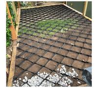 Rejilla de grava permeable para terraza de 10 x 32.8 pies para control de barro, plataforma de remolque, estabilización de estacionamiento, 5 cm de altura, adoquines para uso en exteriores