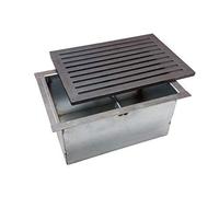 Rejilla de hierro fundido para chimenea cm 20 x 30 con cajón recogedor ceniza Cm 20 x 30 x 14h