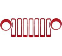 Rejilla de lámpara antiniebla Rejilla delantera para Jeep para Wrangler JL 2018-2022 JLU, rejilla de malla para Gladiator JT(Rojo)