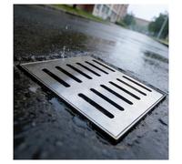 Rejilla de lluvia de 35 x 35 cm, cubierta de drenaje con E para patio, rejilla de agua de lluvia, sistema de drenaje para exteriores, 35 x 35 cm