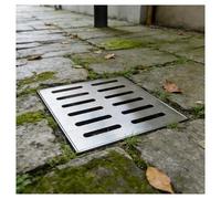 Rejilla de lluvia de acero inoxidable 304, cubierta de agua de lluvia para exteriores, tapa de drenaje para jardín, duchas, suelos (30 x 20 x 3 cm)