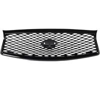 Rejilla de luz antiniebla de repuesto para coches, parrilla de doble puente para Infinit para Q50 para Q50S 2014-2017, malla frontal superior negra brillante