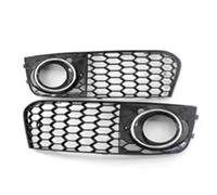 Rejilla de luz antiniebla para coche A4 B8 2008-2012, rejilla de parachoques delantero, luz antiniebla H1ycomb, malla para lámpara(Prata)