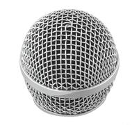Rejilla de malla de acero para micrófono Beta 58A - Cabezal de repuesto con parabrisas de espuma para voces escénicas - Plata 51 mm (PG58)