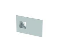Rejilla de pared exterior combinada ComfoEdge Dupla DN125, con conexión de aire exterior a la derecha, en aspecto de acero inoxidable de Zehnder - 990430573