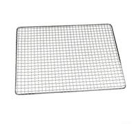 Rejilla de parrilla de barbacoa, rejilla de hierro galvanizado para carne de pescado y verduras, red cuadrada de barbacoa reutilizable para uso de cocina (50 x 35 cm)