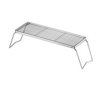Rejilla de parrilla plegable, base de parrilla de acero portátil, ideal para patio, reunión, mochilero, hoguera, champiñones, verduras y pollo