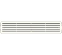 Rejilla de plástico para baño, rejilla de ventilación para puerta, pares, dimensiones exteriores 457 mm x 92 mm, incluye tornillos (blanco)