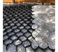 Rejilla de plástico para camino de patio con fácil instalación y corte, diseño de panal negro, rejilla de grava de 5 cm de alto (tamaño: 100 x 600 cm)