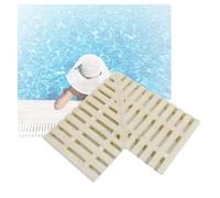 Rejilla de plástico para piscina, Rejilla de desagüe plástico for piscina, color hueso, 100 x (18-40) 2,5 cm(Width 20cm2pieces)