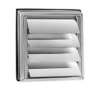 Rejilla de protección contra la intemperie de acero inoxidable, rejilla de ventilación, 100mm, 125mm, 150mm, laminillas móviles