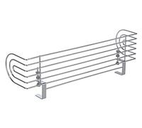 Rejilla de protección de cocina de metal cromado - aprox. 60 x 14 x 18,5 cm - se puede montar sin taladrar ni herramientas - protección lateral - antideslizante y estable