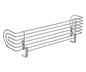 Rejilla de protección de cocina de metal cromado - aprox. 60 x 14 x 18,5 cm - se puede montar sin taladrar ni herramientas - protección lateral - antideslizante y estable