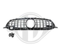 Rejilla De Radiador Brillante Negra Plateada Para Mercedes-Benz