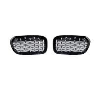 Rejilla de Radiador Doble Parrilla frontal for uso adecuado para BMW F20 F21 2015-2019 11 8i 120i 125i M140i Gloss Black Silver Parrillas(Black silver)