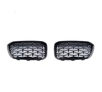 Rejilla de Radiador Doble Parrilla frontal for uso adecuado para BMW F20 F21 2015-2019 11 8i 120i 125i M140i Gloss Black Silver Parrillas(Black)
