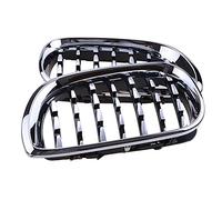 Rejilla de Radiador Doble Rejilla de riñón for parachoques delantero apta for BMW E46 4 puertas 320i 325i 2002-2005, pieza repuesto accesorios coche estilo deportivo(Meteor Full Chrome)