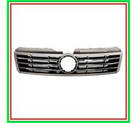 Rejilla de radiador negro brillante con moldura cromada con marco plateado VW...