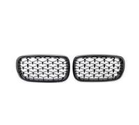 Rejilla De Radiador Parrilla Frontal De Diamante Estilo Meteorito Para F15 F16 X5 X6 F85 F86 2014-2018 Rejilla Negra Cromada Parachoques Coche Parrilla Delantera Parrilla Delantera(Black)