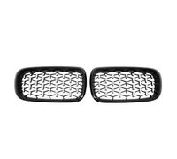 Rejilla de radiador Parrilla Riñón Estilo Para Parachoques Delantero Diamante Plateado Para X5 F15 X6 F16 2014 2015 2016-2019 X5M F85 X6M F86 Una Sola Línea Rejilla delantera(Diamond-Chrome Black)
