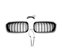 Rejilla De Radiador Rejilla Frontal Doble Listón Con Luz LED Para Serie 1 F20 2015-2019 Estilo De Parachoques Delantero Mejora Embellecedor Deportivo Negro Brillante Rejillas Frontales Radiador