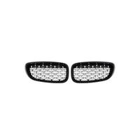 Rejilla De Radiador Rejillas Cromadas De Riñón Estilo Meteorito Parrilla De Diamante Para Serie 3 GT F34 Gran Turismo 328i 330i 335i 340i 2012-2019 Parrilla Delantera(Black Silver)
