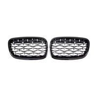 Rejilla de radiador Rejillas Superiores De Parachoques Delantero Dobles Estilo Diamante Cromado Plateado Para X5 E70 X6 E71 (2007-2014). Totalmente Negras Rejilla delantera(Diamond-Chrome Black)