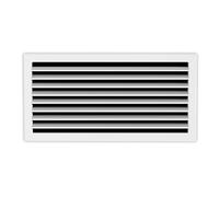 Rejilla de Retorno Blanca con Lamas Horizontales Fijas de 45º para Aire Acondicionado, Entrada de Aire (300x 200mm)
